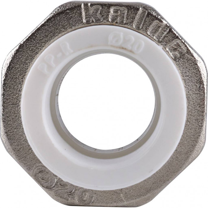 Муфта разъемная Kalde с внутренней резьбой 20х1/2 для полипропиленовых труб под сварку (цвет белый)