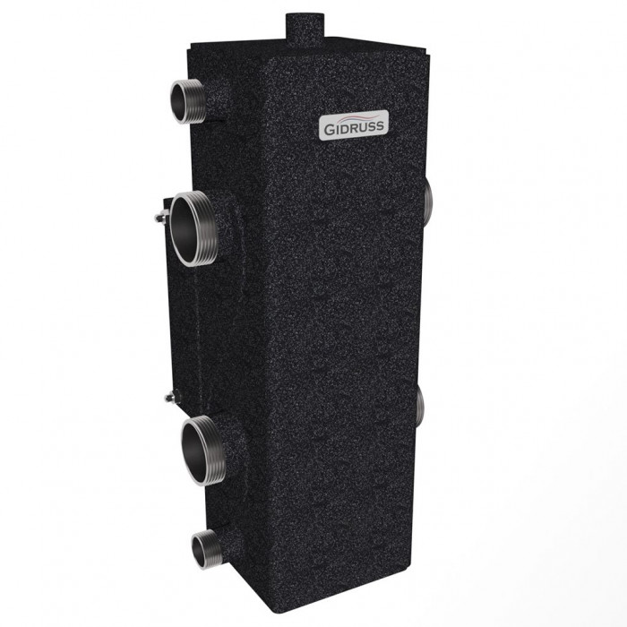 Гидравлический разделитель GIDRUSS GR-150-40 (до 150 кВт, G 1 1/2, корпус 120х120x4 ст. 09Г2С)