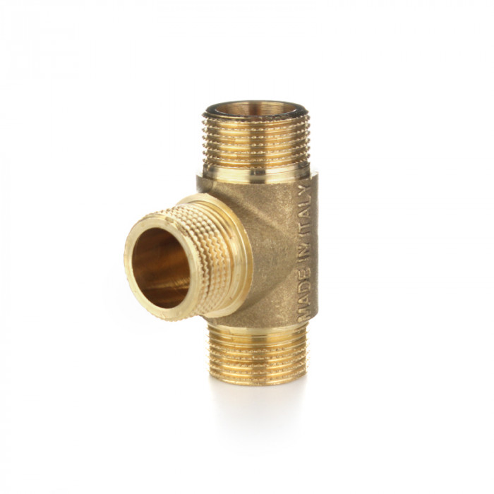 Тройник равнопроходной, ННН 3/4", латунь