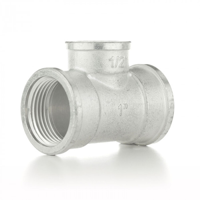Тройник переходной, ВВВ 1"×1/2"×1", TIN латунь