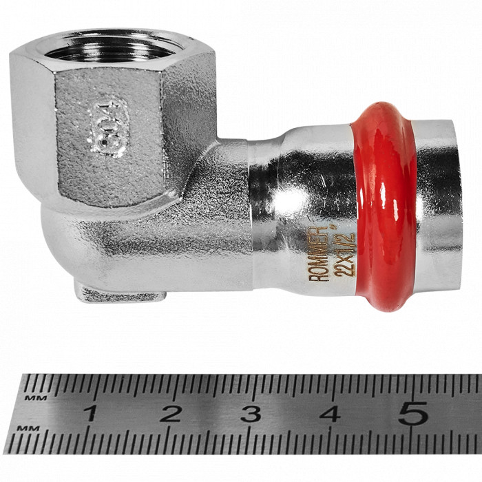 ROMMER RSS-0009-002212 ROMMER Угольник-переходник-ВР, 22х1/2, из нержавеющей стали прессовой