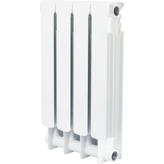 Биметаллический радиатор STOUT Space 500, 4 секций, боковое подключение, белый
