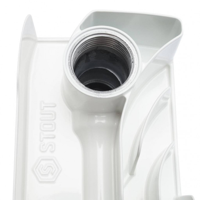 Биметаллический радиатор STOUT Space 500, 4 секций, боковое подключение, белый