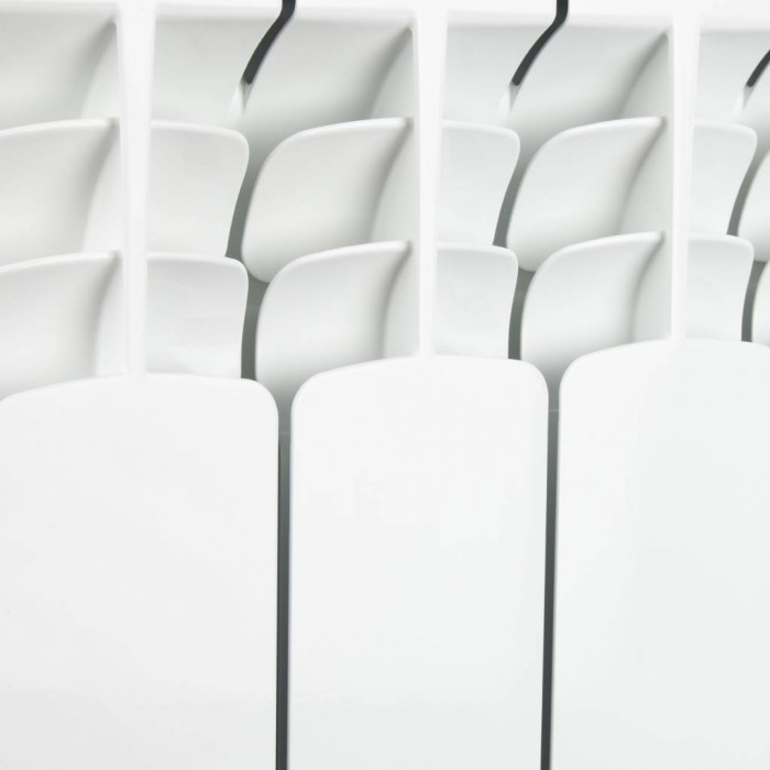 Биметаллический радиатор STOUT Space 500, 4 секций, боковое подключение, белый