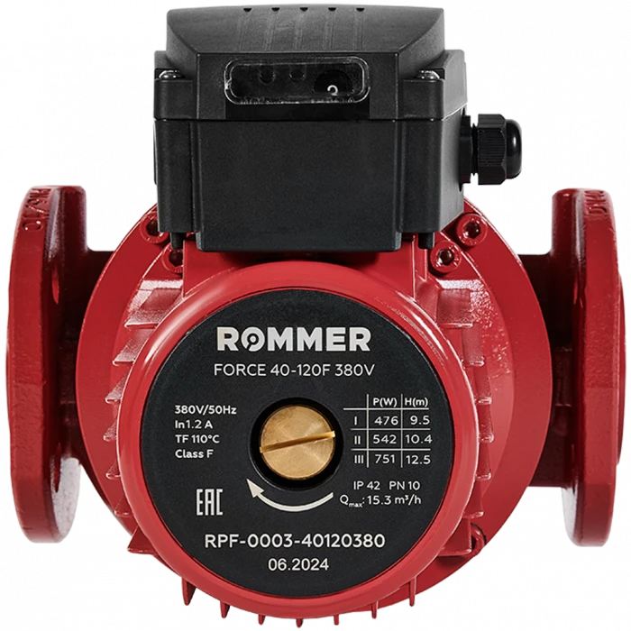 Насос циркуляционный фланцевый трехскоростной ROMMER 40-120F 380V