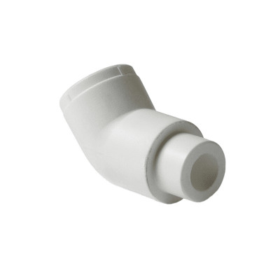 Угольник Pro Aqua d= 25 PP-R 45 градусов переходной Н-В Белый