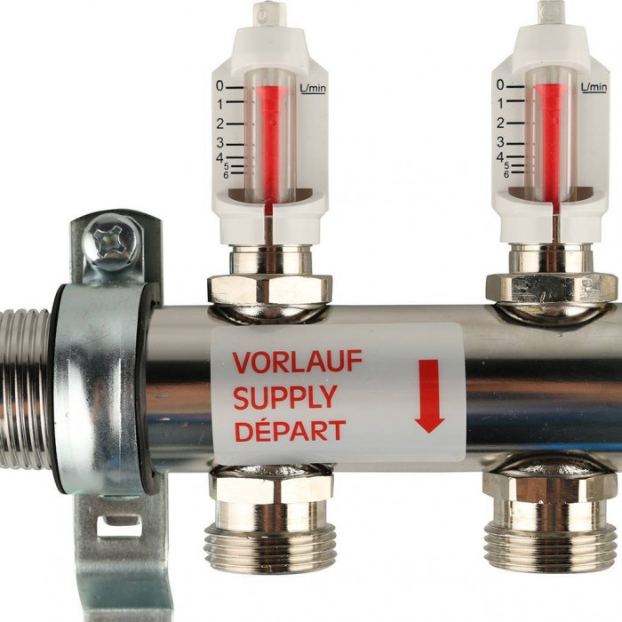 Распределительный коллектор REHAU HKV-D на 3 контура (нерж .сталь)