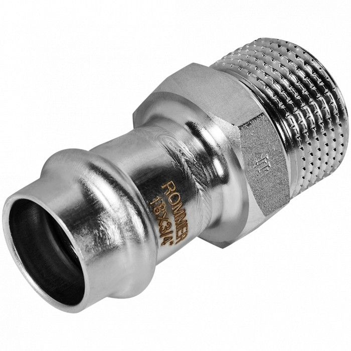 ROMMER RSS-0021-001834 ROMMER Переходник-НР, 18х3/4, из нержавеющей стали прессовой