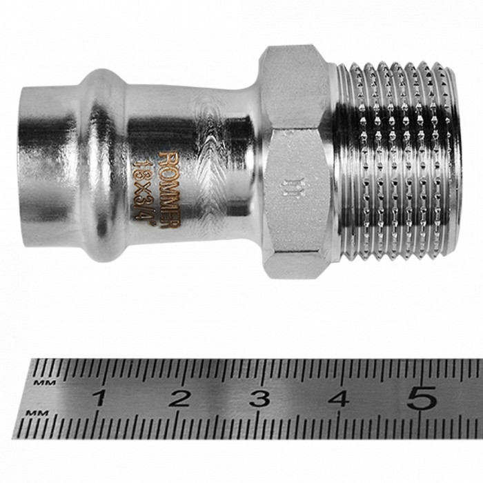 ROMMER RSS-0021-001834 ROMMER Переходник-НР, 18х3/4, из нержавеющей стали прессовой