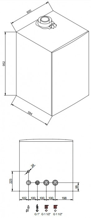 Настенный газовый котел Baxi LUNA DUO-TEC MP+ 1.99, конденсационный, одноконтурный