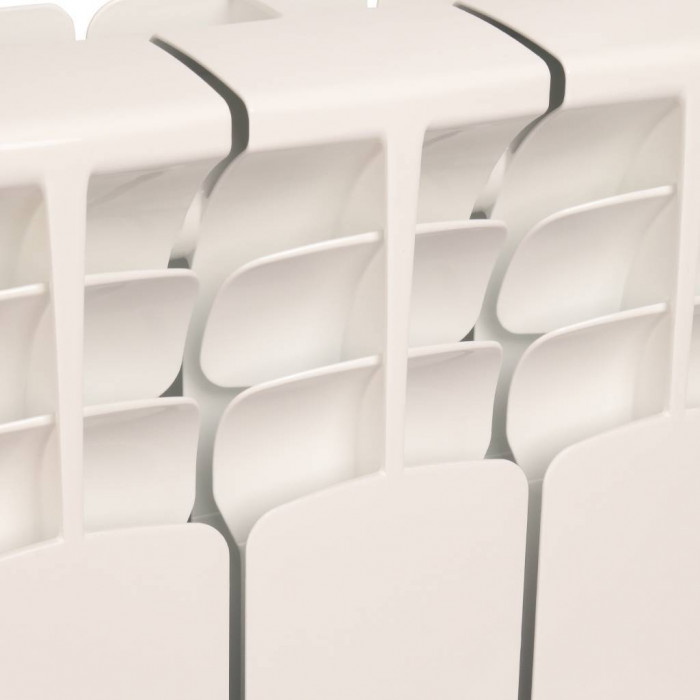 Биметаллический радиатор STOUT Space 500, 5 секций, боковое подключение, белый