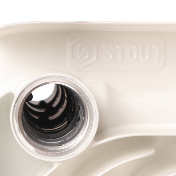 Биметаллический радиатор STOUT Space 500, 5 секций, боковое подключение, белый