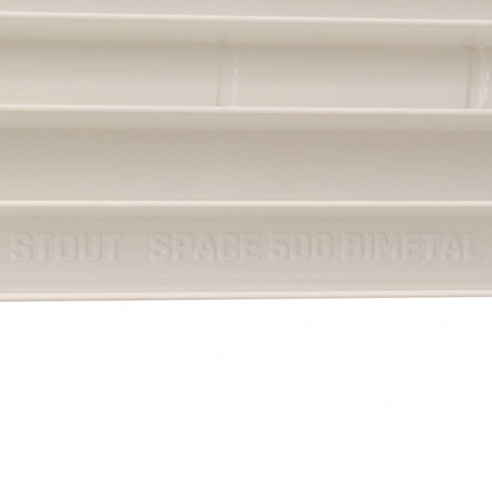 Биметаллический радиатор STOUT Space 500, 5 секций, боковое подключение, белый