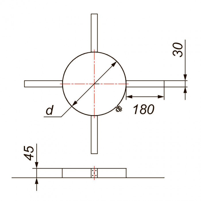 Дистанционный хомут-распорка D180, AISI 321 (Вулкан)