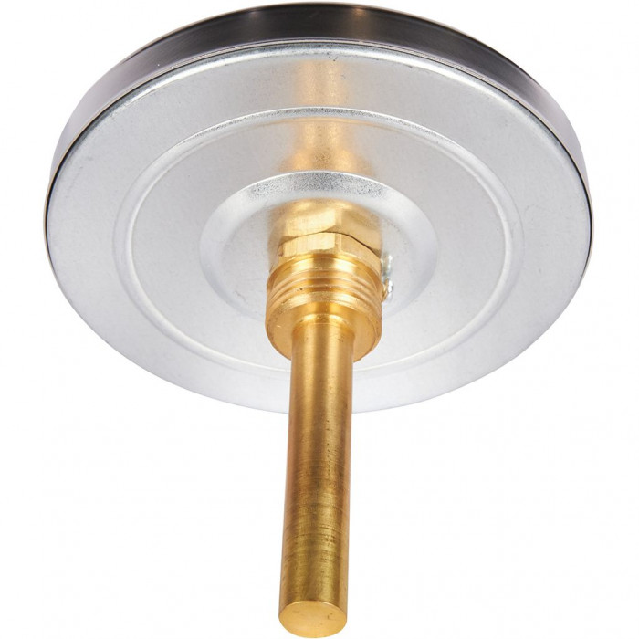 RIM-0001-107515 Термометр ROMMER биметаллический с погружной гильзой. Корпус Dn 100 мм, гильза 75 мм 1/2 , 0...120°С