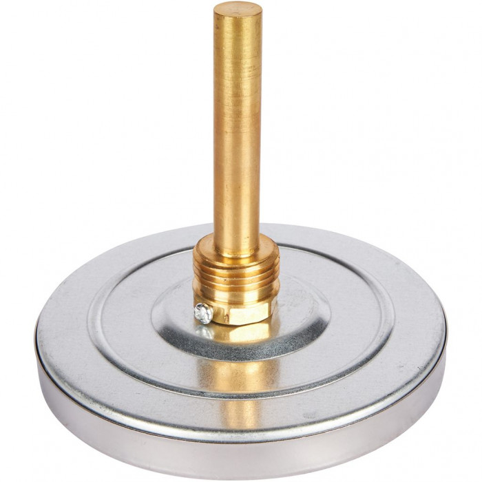 RIM-0001-107515 Термометр ROMMER биметаллический с погружной гильзой. Корпус Dn 100 мм, гильза 75 мм 1/2 , 0...120°С