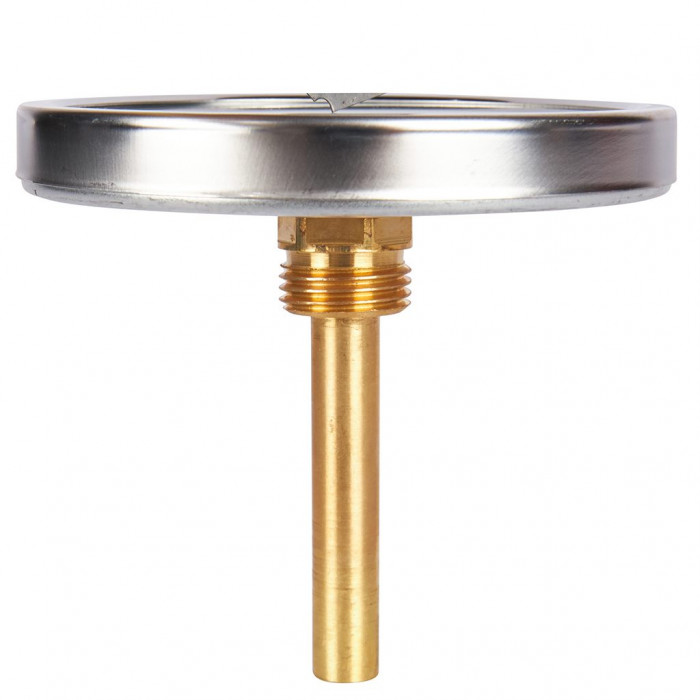 RIM-0001-107515 Термометр ROMMER биметаллический с погружной гильзой. Корпус Dn 100 мм, гильза 75 мм 1/2 , 0...120°С