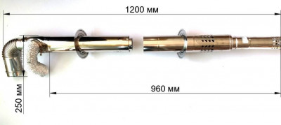 Удлиняющийся коаксиальный дымоход Rinnai SLIDE SPEA L-type Ø75/100 мм 1000 мм (EMF,RMF) (арт.498900080) корейского типа