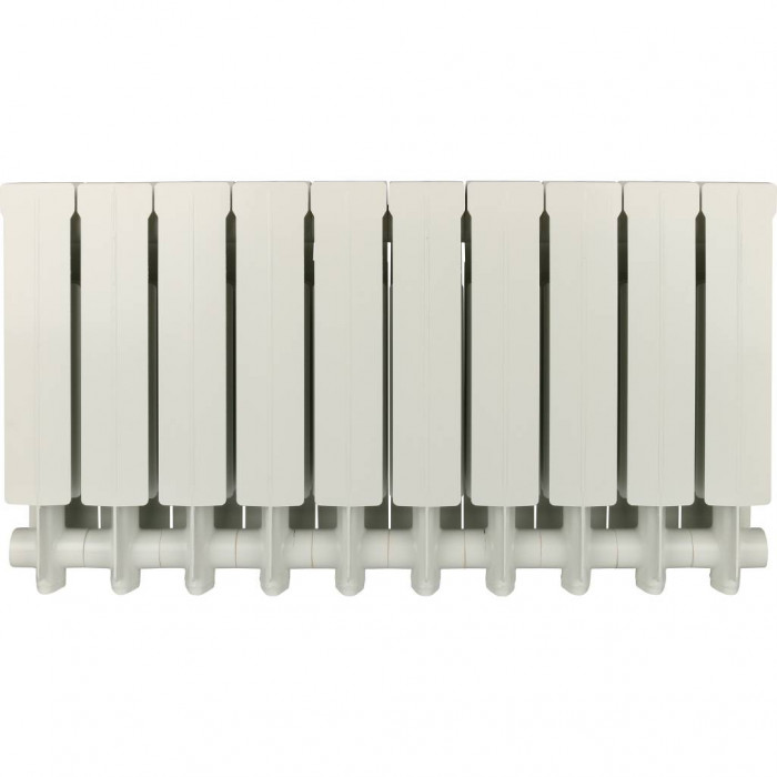 Алюминиевый радиатор Global VOX- R 350, 10 секций, боковое подключение, белый