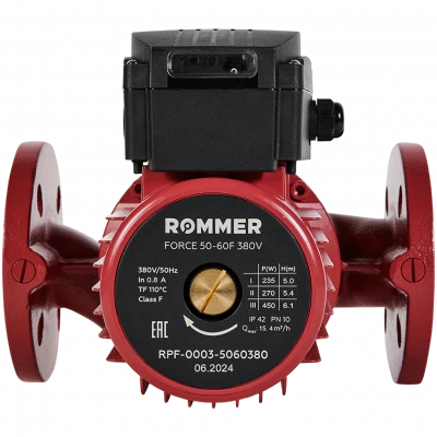 Насос циркуляционный фланцевый трехскоростной ROMMER RPF 50-60F 380V