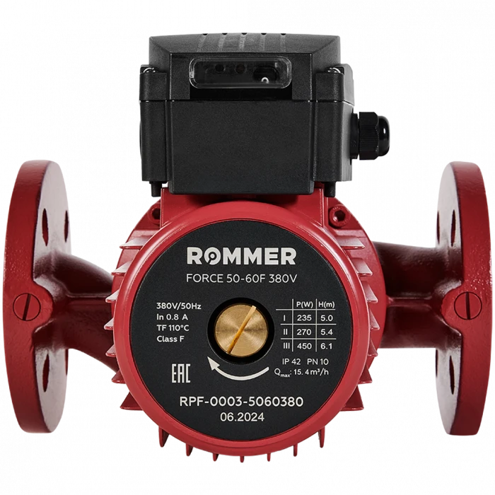 Насос циркуляционный фланцевый трехскоростной ROMMER RPF 50-60F 380V