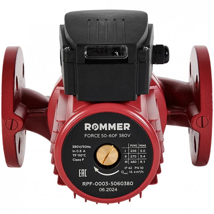 Насос циркуляционный фланцевый трехскоростной ROMMER RPF 50-60F 380V