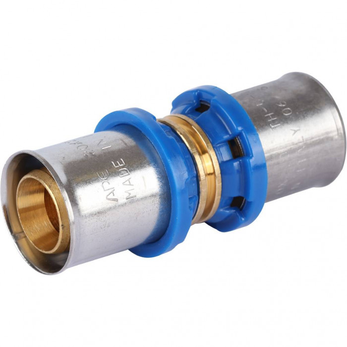 APE Муфта соединительная равнопроходная 20х20 для металлопластиковых труб прессовой