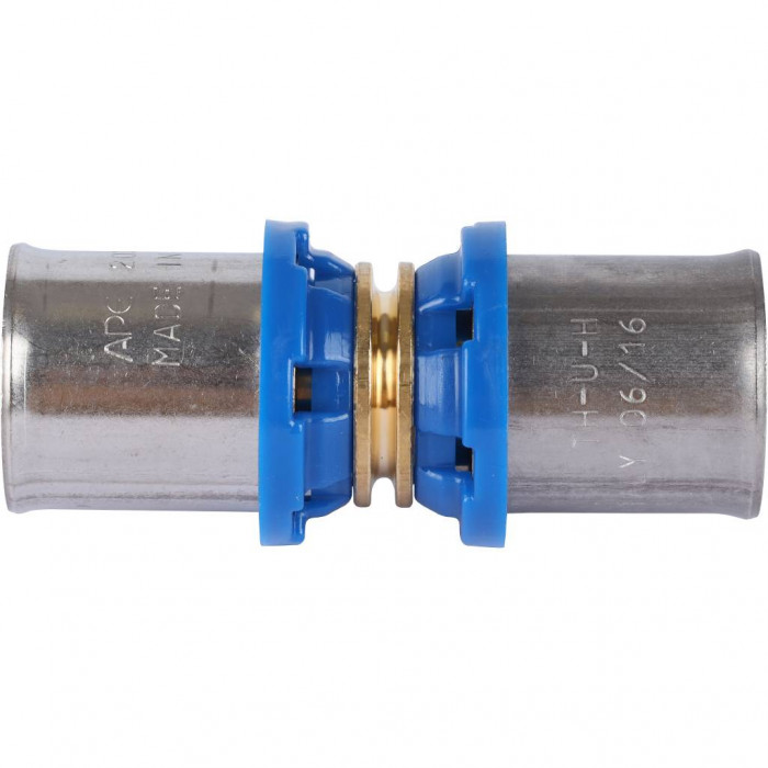 APE Муфта соединительная равнопроходная 20х20 для металлопластиковых труб прессовой