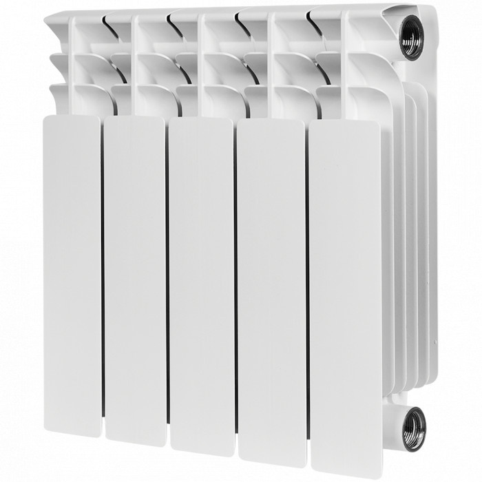 Биметаллический радиатор STOUT TITAN 350, 5 секций, боковое подключение, белый
