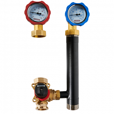 Насосная группа ROMMER с 3-х ходовым приводным смесителем 1  без насоса RDG-0003-012501