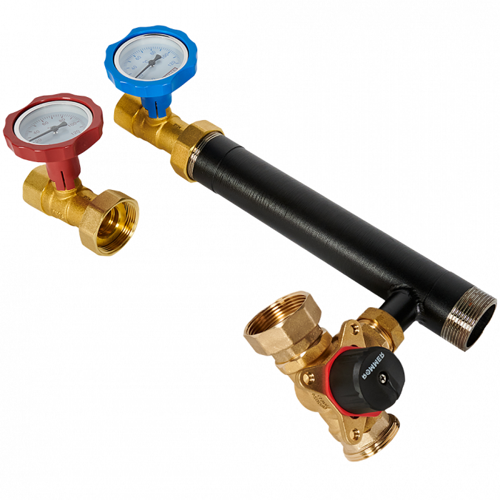 Насосная группа ROMMER с 3-х ходовым приводным смесителем 1  без насоса RDG-0003-012501