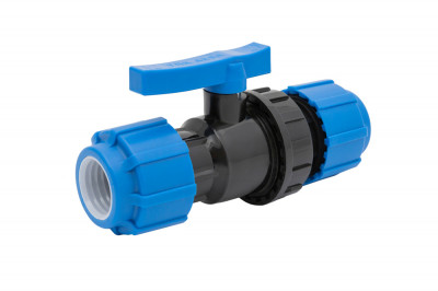 Кран шаровой Политэк (ТПК-АКВА) компрессионный разъемный d 50