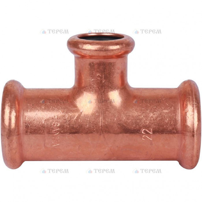 Sanha 6130, тройник ВПр, 22x15x22, для медных труб прессовой