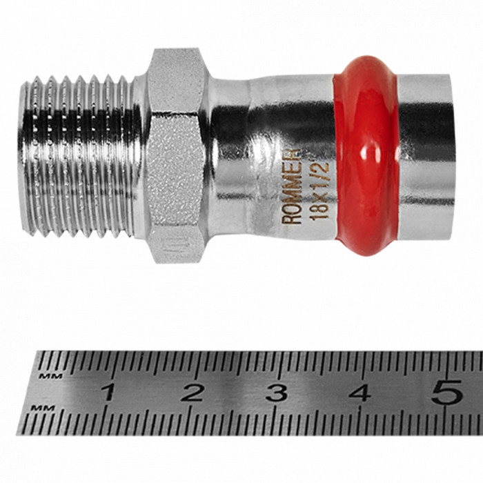 ROMMER RSS-0021-001812 ROMMER Переходник-НР, 18х1/2, из нержавеющей стали прессовой