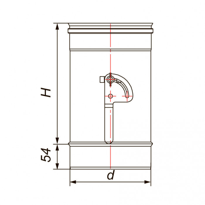 Задвижка поворотная с механизмом фиксации D130, AISI 321 (Вулкан)