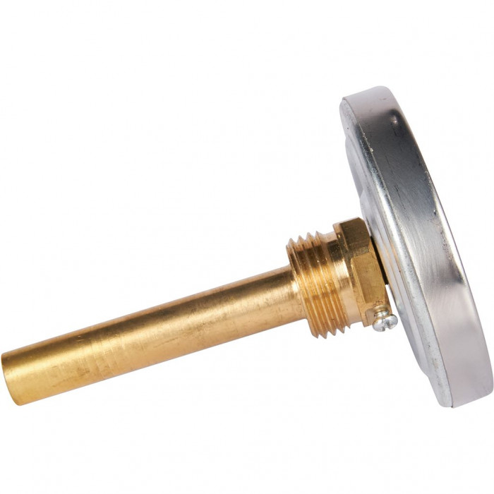 RIM-0001-637515 Термометр ROMMER биметаллический с погружной гильзой. Корпус Dn 63 мм, гильза 75 мм 1/2 , 0...120°С