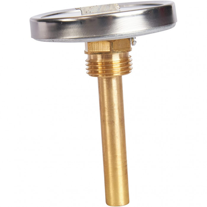 RIM-0001-637515 Термометр ROMMER биметаллический с погружной гильзой. Корпус Dn 63 мм, гильза 75 мм 1/2 , 0...120°С