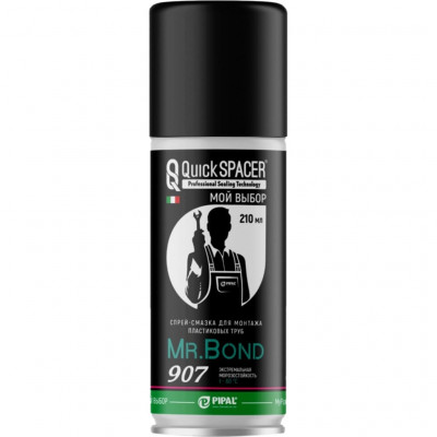 Mr.Bond® 907 MB4090700210 Спрей-смазка для монтажа пластиковых труб ПВХ, 210г