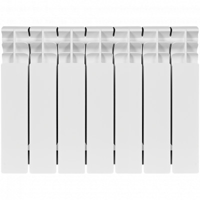 Биметаллический радиатор STOUT TITAN 350, 7 секций, боковое подключение, белый