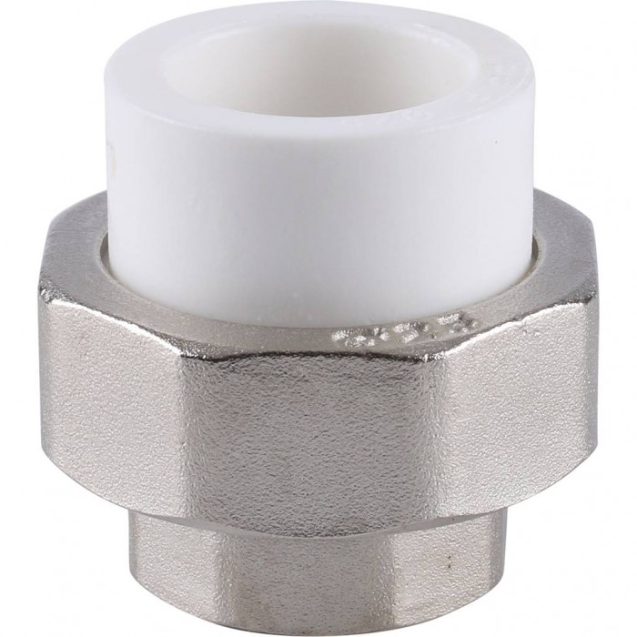 Муфта разъемная Kalde с внутренней резьбой 25x3/4 для полипропиленовых труб под сварку (цвет белый)