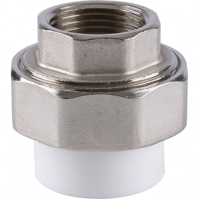 Муфта разъемная Kalde с внутренней резьбой 25x3/4 для полипропиленовых труб под сварку (цвет белый)