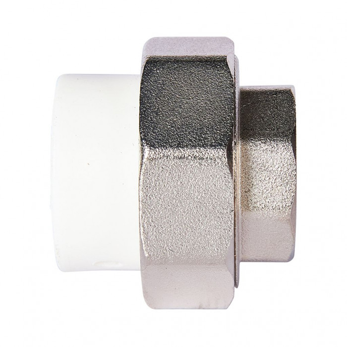 Pro Aqua PA20014S Pro Aqua d=25-3/4 PP-R Муфта комбинированная разъемная (американка) УСИЛЕННАЯ ВР Белая