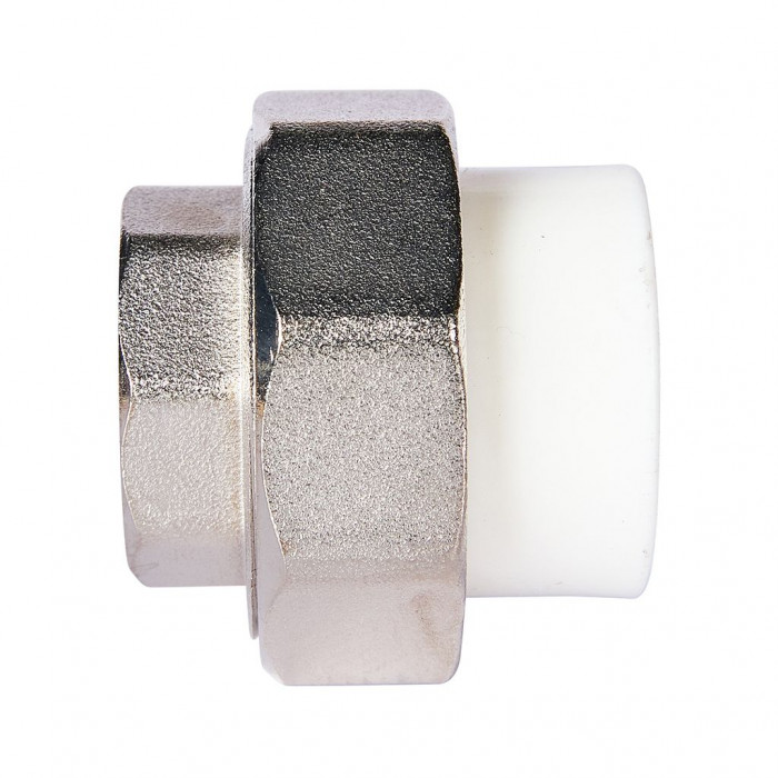 Pro Aqua PA20014S Pro Aqua d=25-3/4 PP-R Муфта комбинированная разъемная (американка) УСИЛЕННАЯ ВР Белая