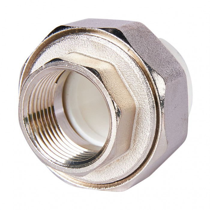 Pro Aqua PA20014S Pro Aqua d=25-3/4 PP-R Муфта комбинированная разъемная (американка) УСИЛЕННАЯ ВР Белая