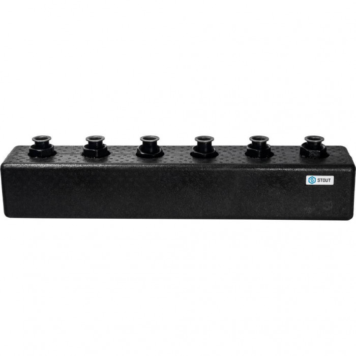 STOUT Стальной распред. коллектор 3(5) отопит. контура, изоляция DN 25