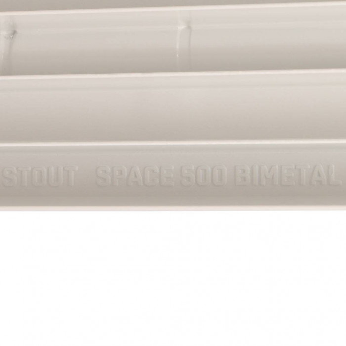 Биметаллический радиатор STOUT Space 500, 7 секций, боковое подключение, белый