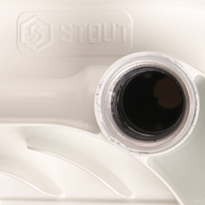 Биметаллический радиатор STOUT Space 500, 7 секций, боковое подключение, белый