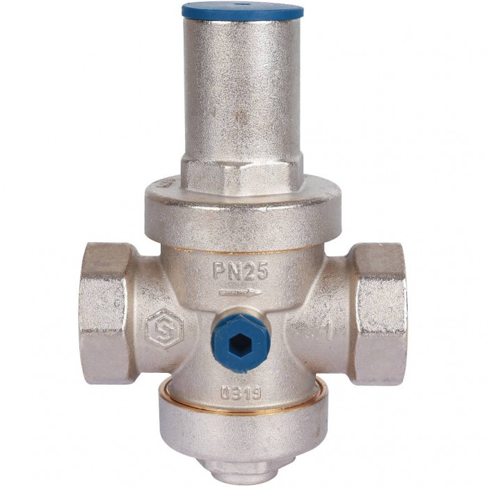 STOUT Редуктор давления PN25 вн/вн 1" с выходом под манометр