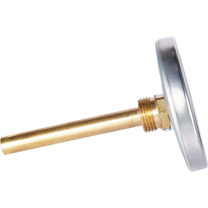 RIM-0001-801015 Термометр ROMMER биметаллический с погружной гильзой. Корпус Dn 80 мм, гильза 100 мм 1/2 , 0...120°С