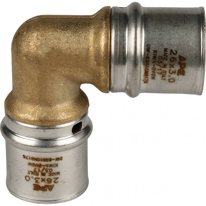 STOUT Угольник 90° 26х26 для металлопластиковых труб прессовой